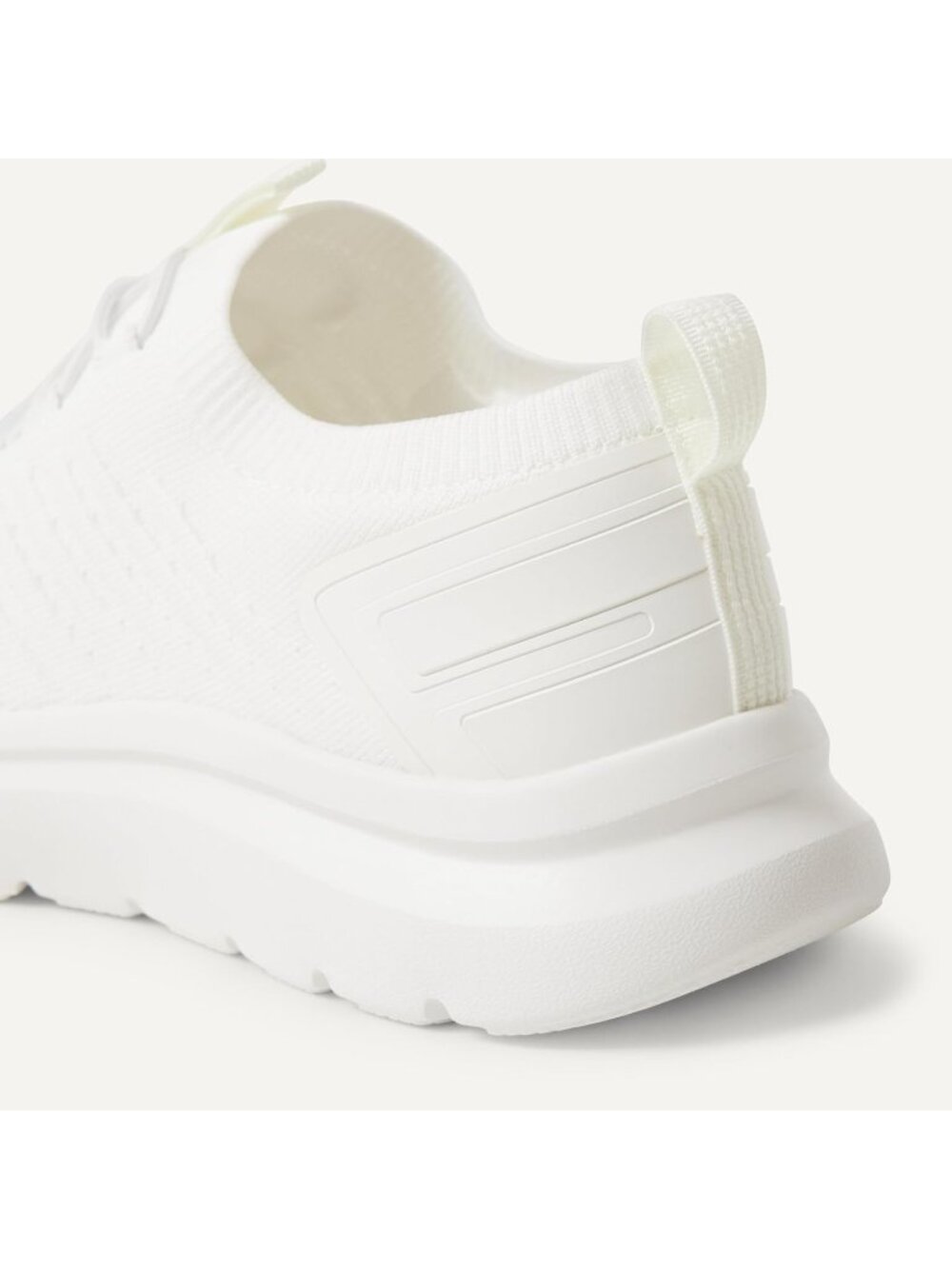 Men's White Lightweight Knit Breathable Casual Daily Walking Sneaker Shoes - Picture 6 of 6